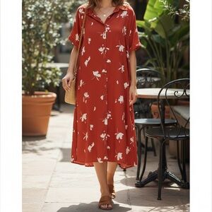 Ava & Viv Red Floral Blouse